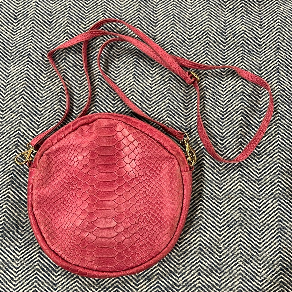 Leather alligator print crossbody